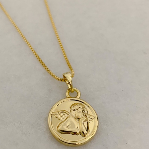 🎉HP🎉Angelic Angel Coin Necklace | 14k Gold Filled - Picture 4 of 6